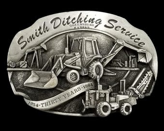 Smith Ditching Service Belt Buckle 1984 Siskiyou Greensburg Kansas