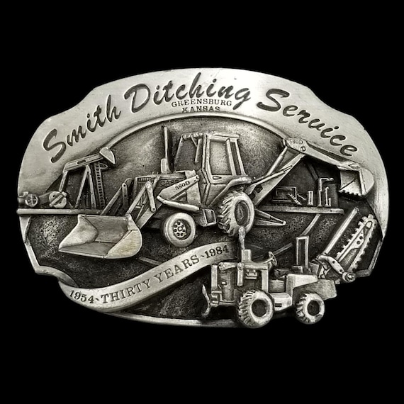 Smith Ditching Service Belt Buckle 1984 Siskiyou Greensburg Kansas