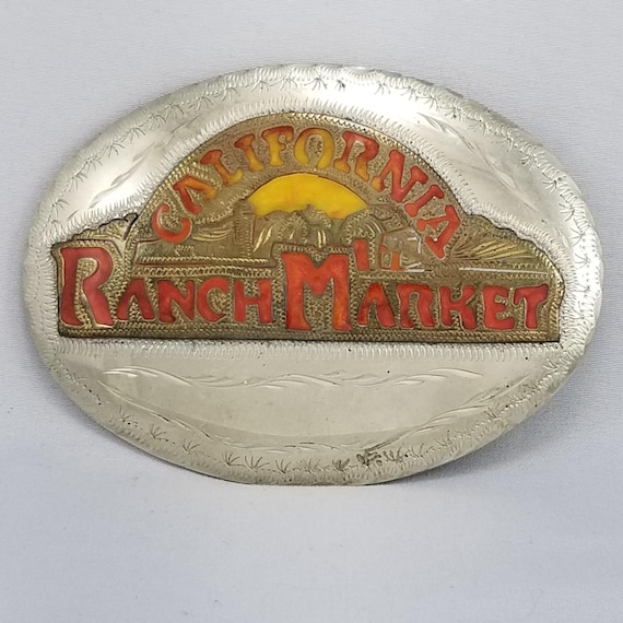 Vintage Belt Buckle Handmade California Ranch Market Western Filigree