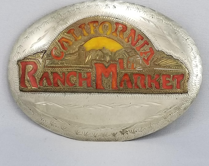 Vintage Belt Buckle Handmade California Ranch Market Western Filigree
