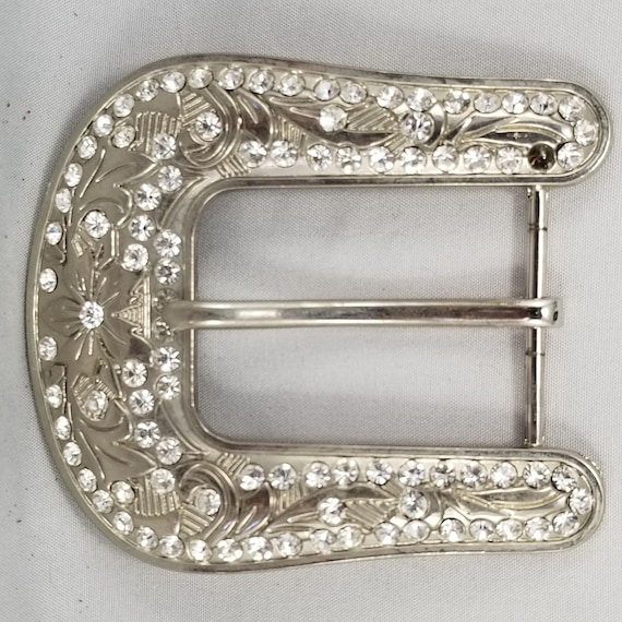 Large Western Buckle with Rhinestones – Fits 1.5" Belt
