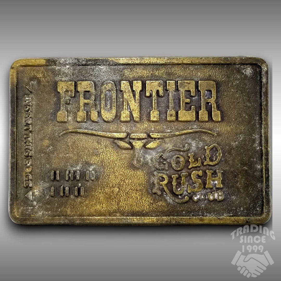 Vintage Belt Buckle Frontier Gold Rush Club Longhorn Western Pioneer ...