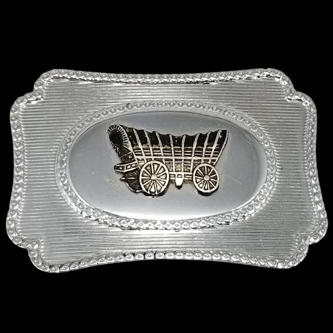 Western Belt Buckle Covered Wagon | Old West Pioneers  display picture 3