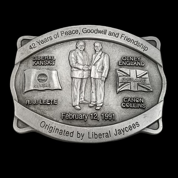 Belt Buckle Vintage Liberal Jaycees Kansas Olney England Limited Edition 251/500