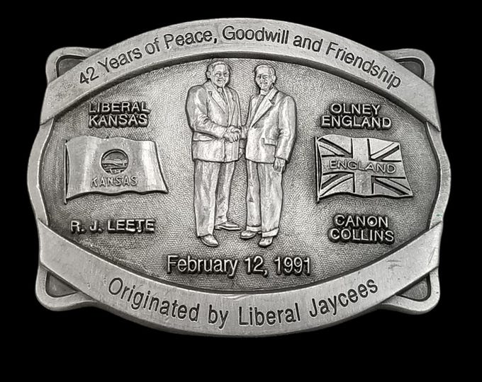 Belt Buckle Vintage Liberal Jaycees Kansas Olney England Limited Edition 251/500
