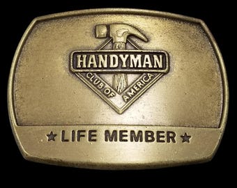 Vintage 1996 Handyman Club of America Life Member Belt Buckle Collectible