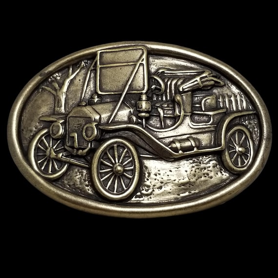 Vintage Belt Buckle Brass Avon Ford Model T Car Automobile Ford Motor Company