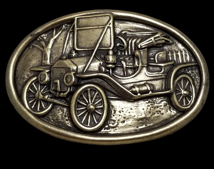 Vintage Belt Buckle Brass Avon Ford Model T Car Automobile Ford Motor Company