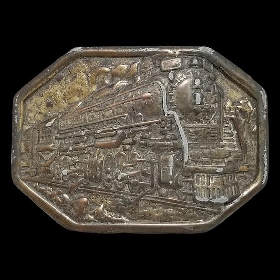 Vintage Belt Buckle AVON Steam Engine Train Locomotive Gold Color