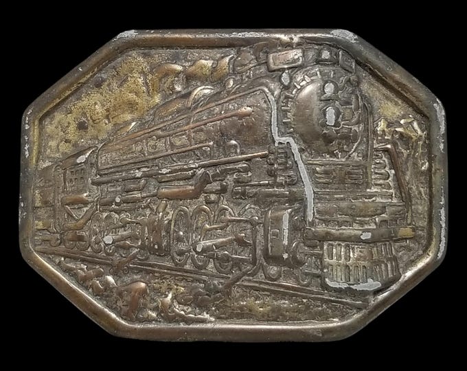 Vintage Belt Buckle AVON Steam Engine Train Locomotive Gold Color