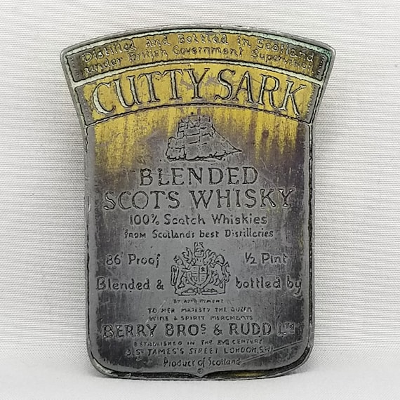 Vintage Cutty Sark Blended Scots Whisky Bottle Belt Buckle Novelty