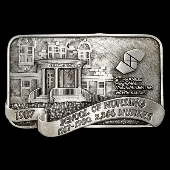 VTG Belt Buckle 1987 St. Francis Regional Medical Center Hospital Wichita Kansas