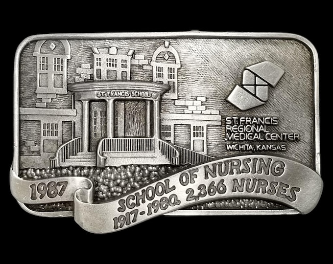 VTG Belt Buckle 1987 St. Francis Regional Medical Center Hospital Wichita Kansas