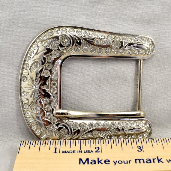 Vintage Belt Buckle Large Pin Buckle Ornate Filig… - image 8