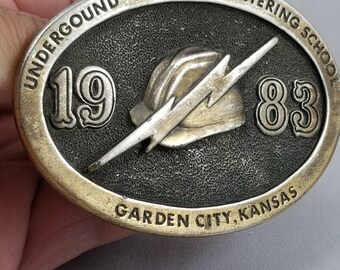 Belt Buckle 1983 Underground Overhead Metering School Garden City Kansas Wheatla