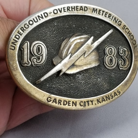 Belt Buckle 1983 Underground Overhead Metering School Garden City Kansas Wheatla