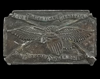 Bergamot Brass Works Second Amendment Belt Buckle Our American Heritage Eagle 76