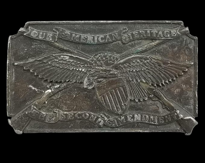 Bergamot Brass Works Second Amendment Belt Buckle Our American Heritage Eagle 76