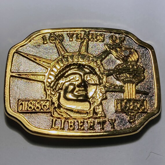 Vintage Belt Buckle 1986 Statue of Liberty 100 Ye… - image 3