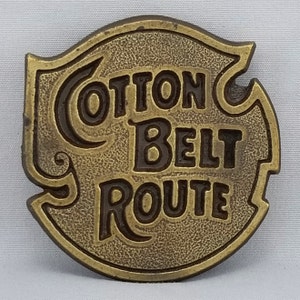 Vintage Belt Buckle 1976 Cotton Belt Route USA Made By Jimm Watson Gift