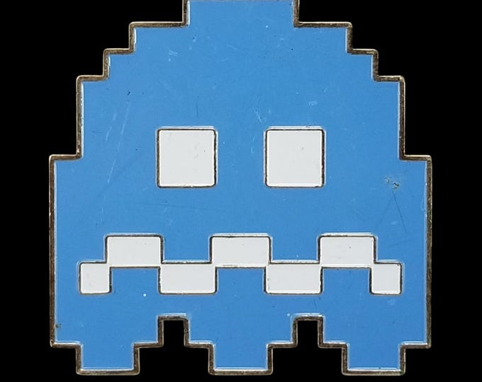 Pac-Man Blue Ghost Belt Buckle Namco Bandai Games Retro Pixel Art Accessory