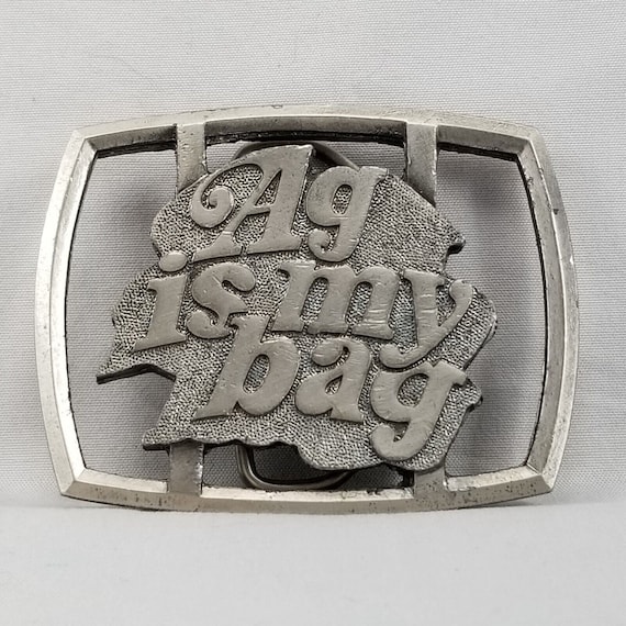 Vintage 1977 Reiman "Ag Is My Bag" Belt Buckle | Agriculture Farming Collectible