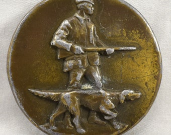 Boucle de ceinture vintage 1976 chasseur anglais chien d'arrêt fabriqué aux États-Unis par Indiana Metal Craft