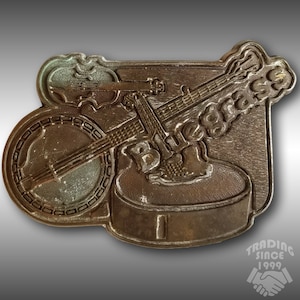 Vintage Gürtelschnalle Bluegrass Musik Banjo Gitarre Geige Geige Gold Farbe Geschenk