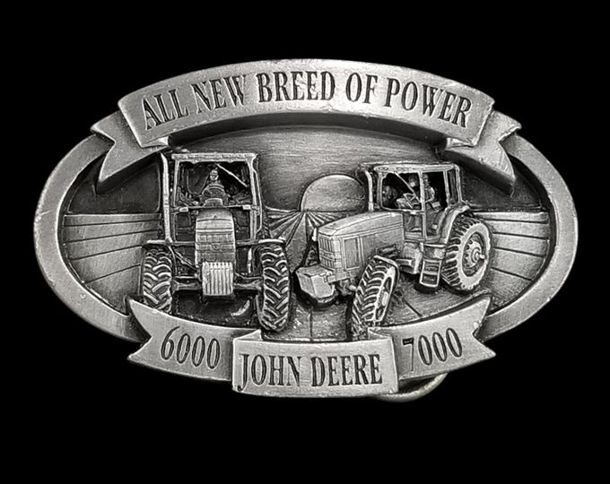 John Deere 1992 Tractor Belt Buckle: 6000/7000 Series Pewter Collector's Item