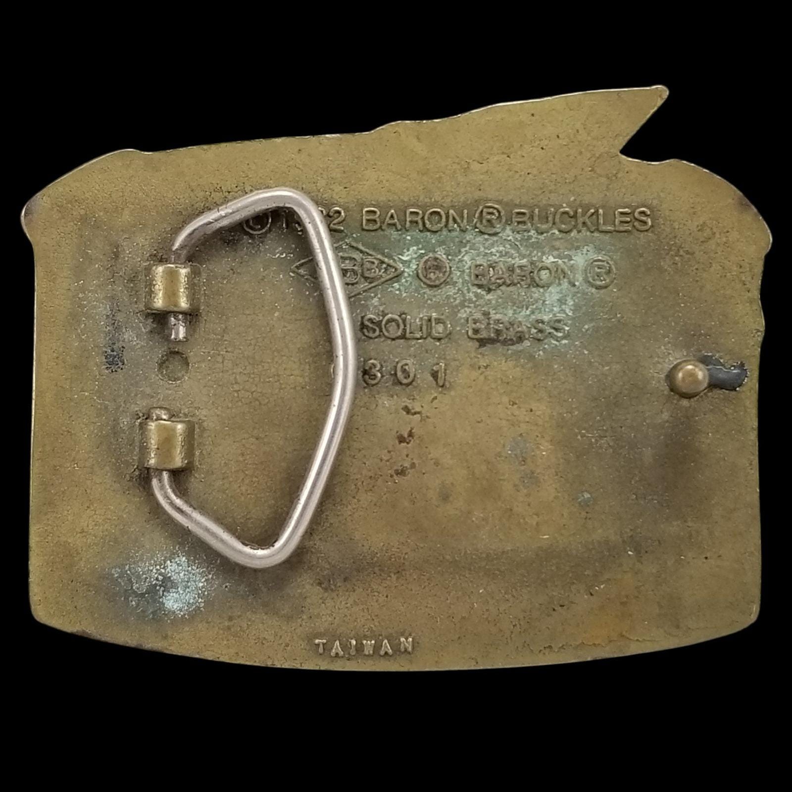 1982 Baron Buckles US Marines Iwo Jima Mt. Suribachi Solid Brass
