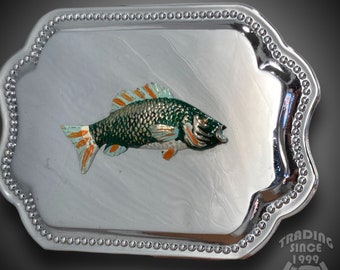 Vintage Belt Buckle Bass Fish Fishing Smooth Mirror-Like Finish Western Gift