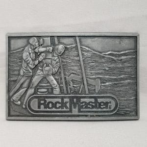 Belt Buckle Rock Master Oil Industry Oilers Pipers Piping USA Made