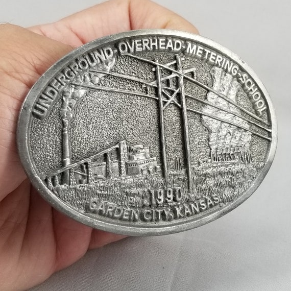 Belt Buckle 1990 Underground Overhead Metering School Garden City Kansas USA