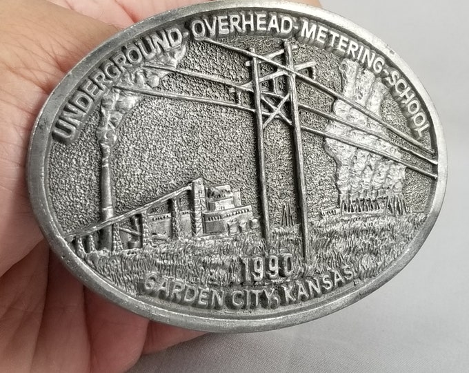 Belt Buckle 1990 Underground Overhead Metering School Garden City Kansas USA