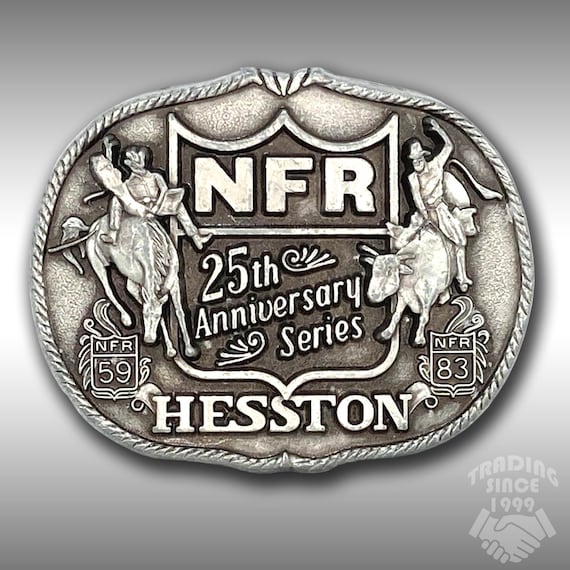Vintage Belt Buckle 1983 NFR National Finals Rodeo Hesston