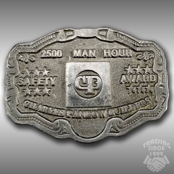 Charles Pankow Builders 2500 Man Hour Safety Award Belt Buckle Vintage
