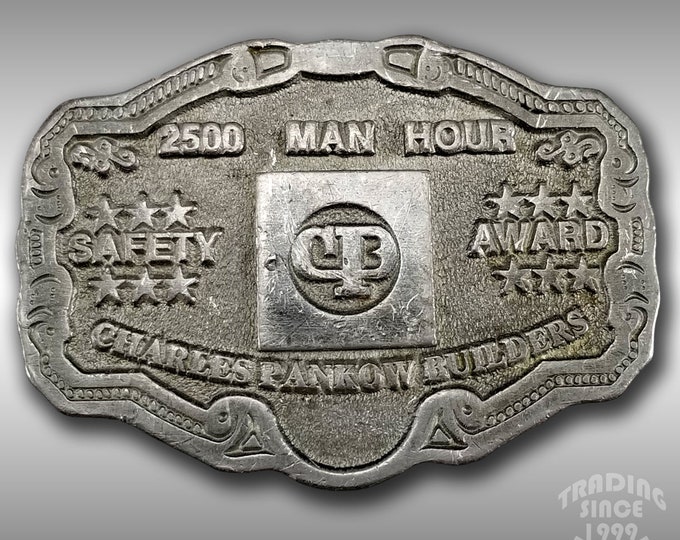 Charles Pankow Builders 2500 Man Hour Safety Award Belt Buckle Vintage