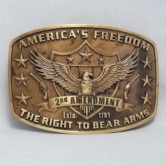 Belt Buckle Brass Second Amendment The Right To Bear Arms Montana Silversmiths