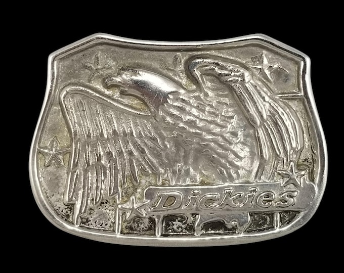 Dickies Eagle Western Vintage Belt Buckle, Americana Patriotic Star Design