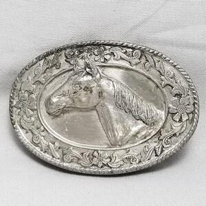 Belt Buckle Small 1985 Horse Head Oval USA By Siskiyou Buckle Company #G4000