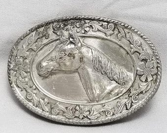 Belt Buckle Small 1985 Horse Head Oval USA By Siskiyou Buckle Company #G4000