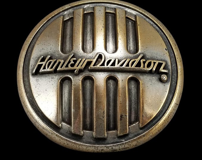 Harley Davidson Belt Buckle 2005 Vintage Metal Biker Motorcycle Accessory Round