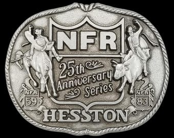 NFR HESSTON 25th Anniversary Series Rodeo Belt Buckle Limited