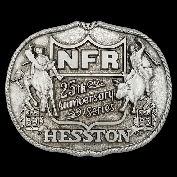 NFR HESSTON 25th Anniversary Series Rodeo Belt Buckle Limited Edition 1959 1983