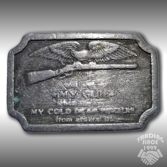 Vintage 1977 Gun Rights Belt Buckle, USA Made