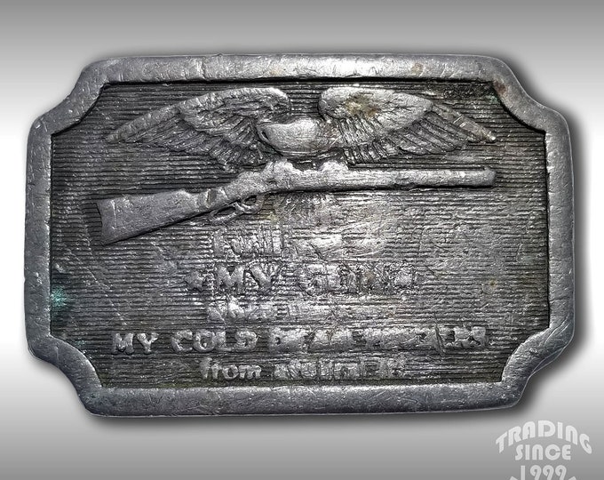 Vintage 1977 Gun Rights Belt Buckle, USA Made