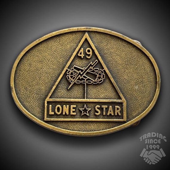 Vintage Belt Buckle 49 Lone Star Texas Army Natio… - image 1