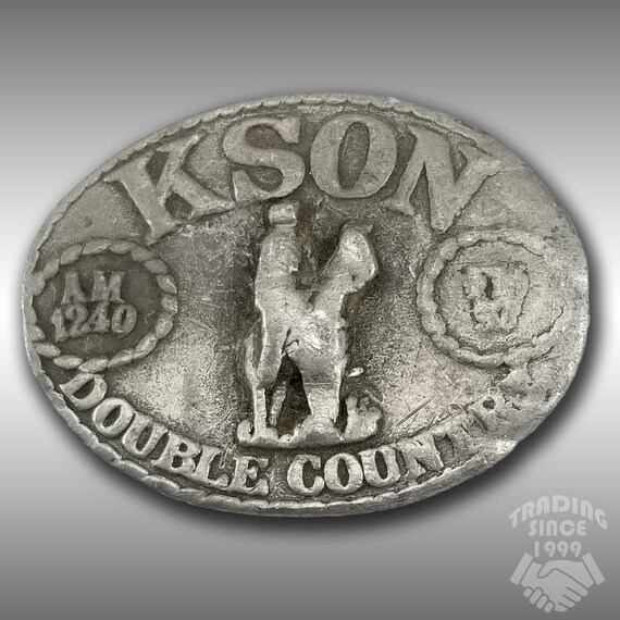 KSON AM 1240 Double County Radio Station Belt Buckle Vintage