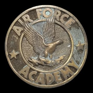 Vintage Belt Buckle Brass 1976 Air Force Academy Military Armed Forces USA Adezy