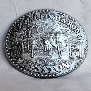 Belt Buckle Brand-New 1989 Hesston NFR National Finals Rodeo Western Cowboy